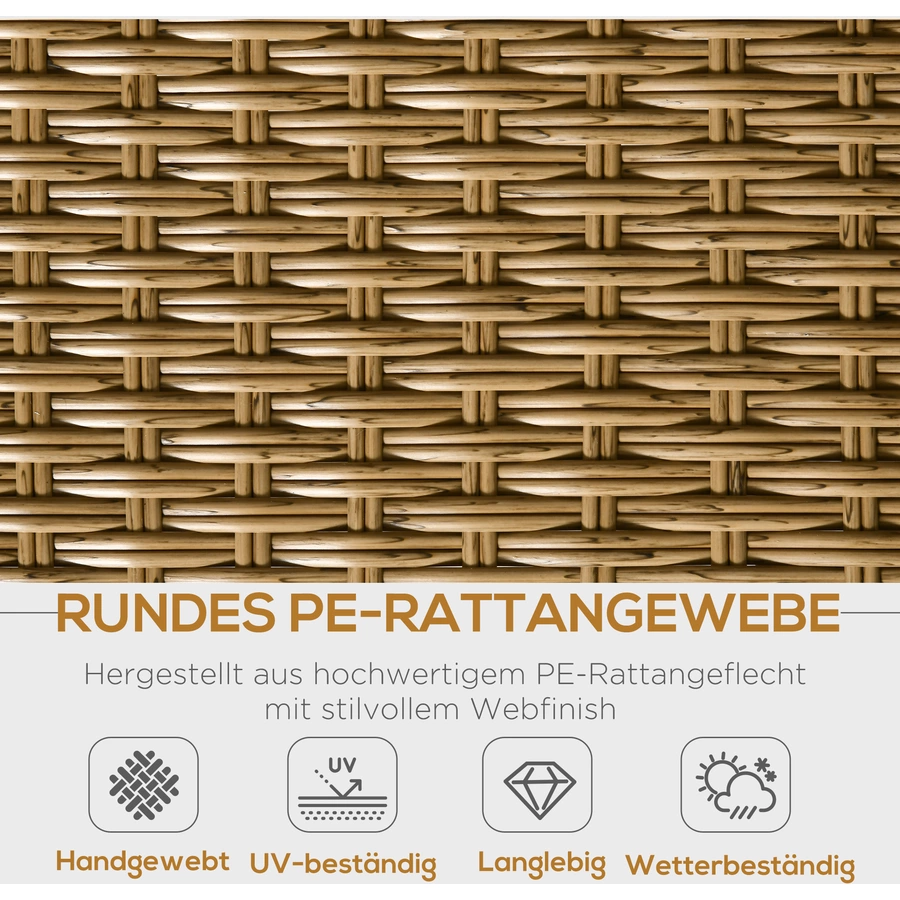 Outsunny Gartenmöbel-Set mit geflecht Design natur