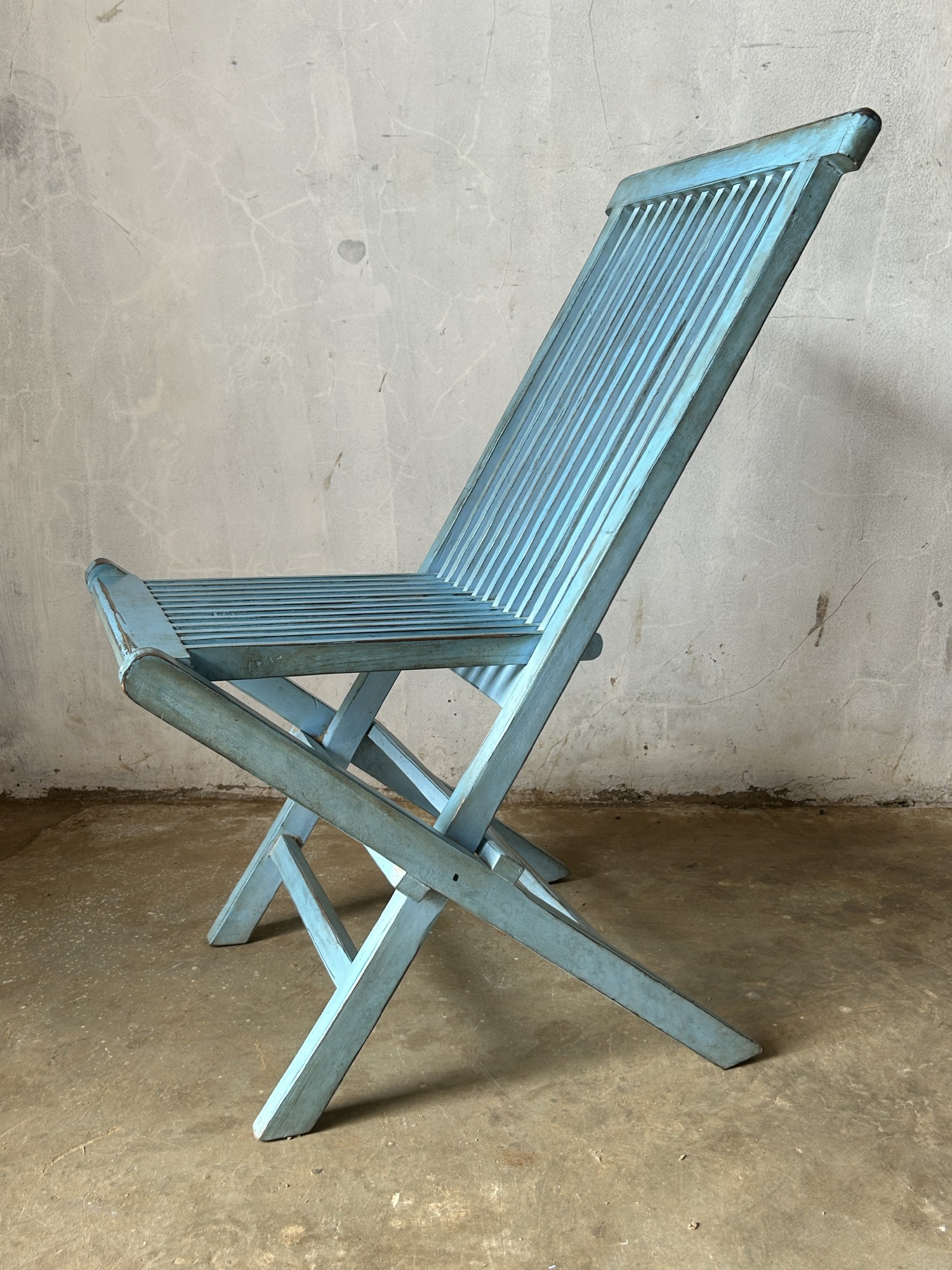 Teak-Klappstuhl 'Kerdt', antik blau, B 47 cm, L 68 cm, H 88 cm günstig bestellen