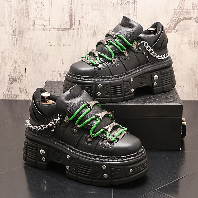 Mr Ozera - Platform Sneakers met Studs en Kettingdetail
