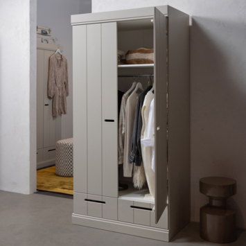 WOOOD kledingkast Connect 2-deurs dust grenenhout 195 x 94 x 53 cm