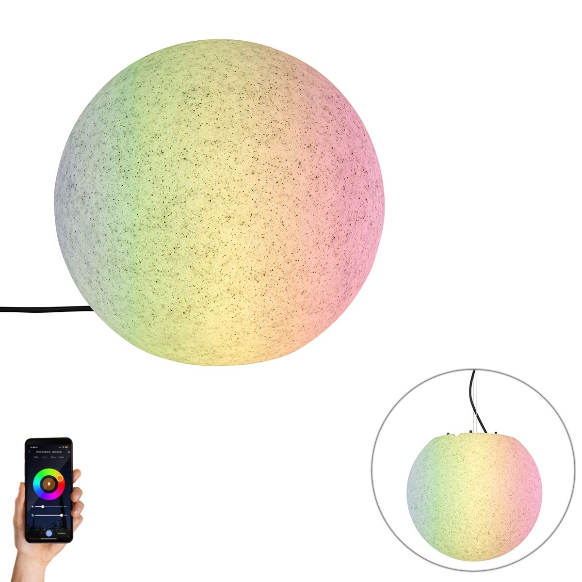 Smart buitenlamp grijs 35 cm IP44 incl. Wifi A60 - Nura