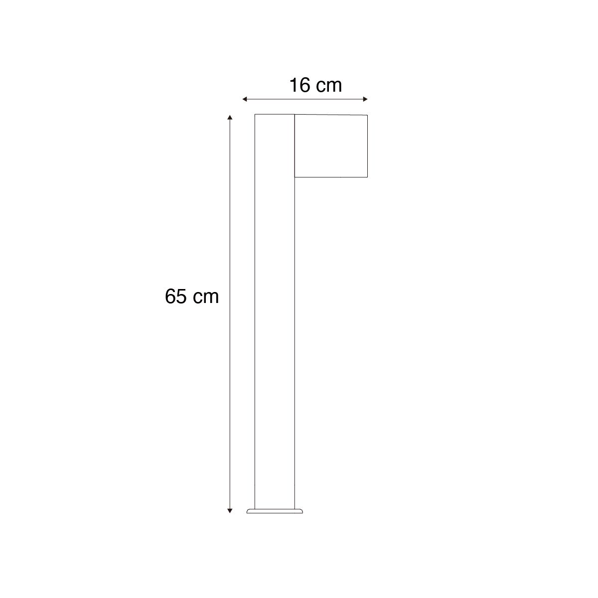 Buitenlamp aluminium met hout print met grondpin en kabelmof 65cm IP44 - Baleno