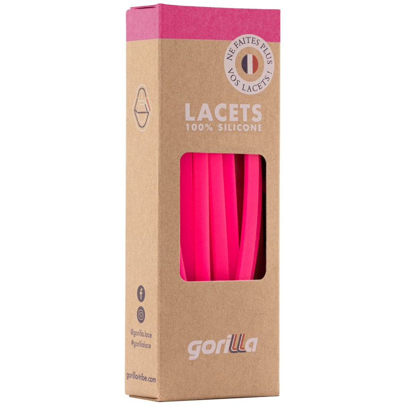 Gorilla Gorilla Lacets Fins Rose Néon