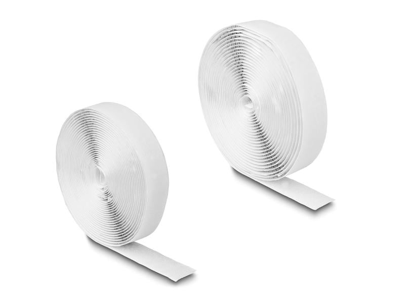 Delock Klettband 10 m x 20 mm mit Haft- und Flauschband, We Delock Klettband selbstklebend mit Haft- und Flauschband L 10 m x B 20 mm weiss