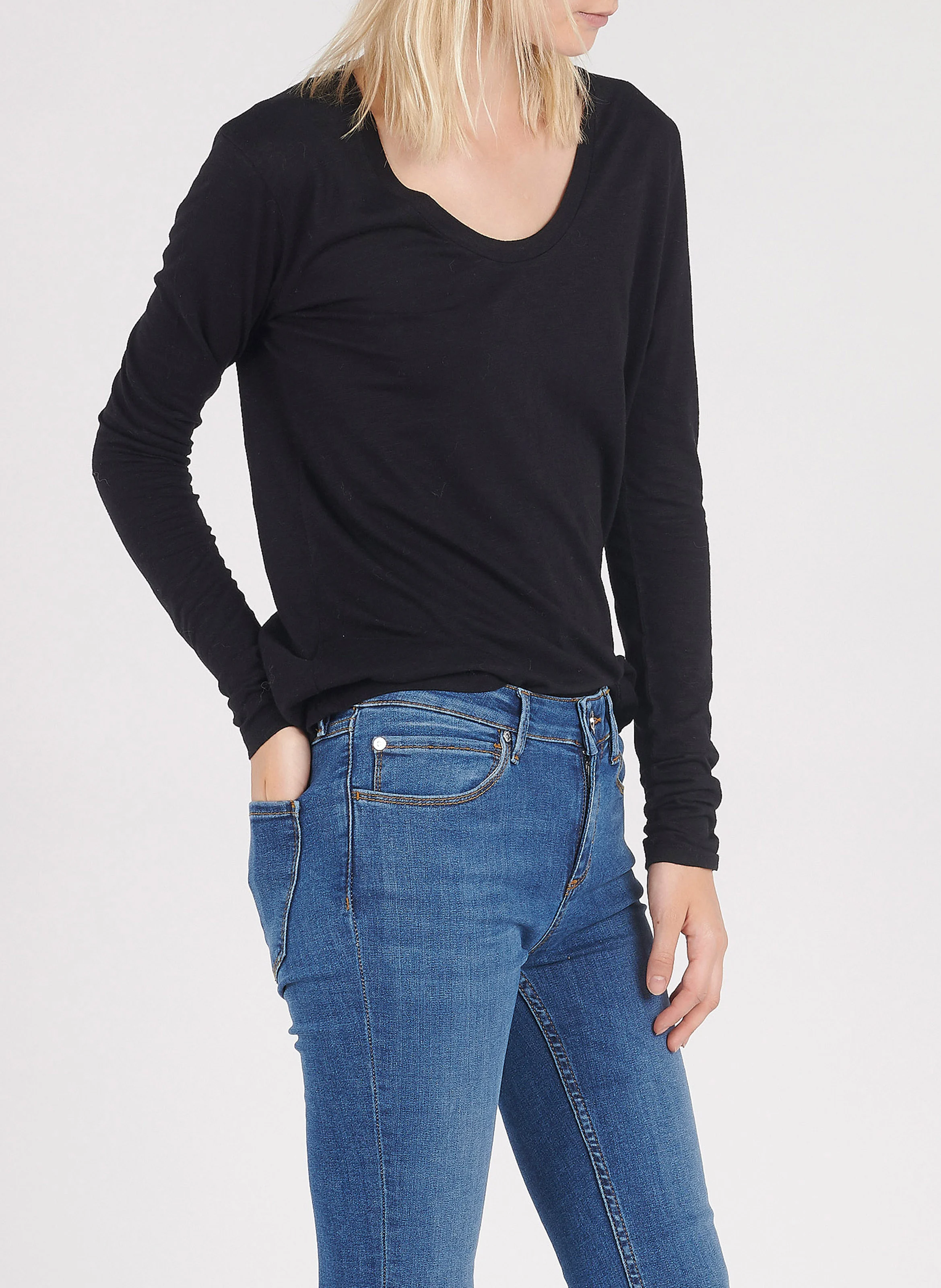 JACKSONVILLE - Tee-shirt col rond en coton | Noir