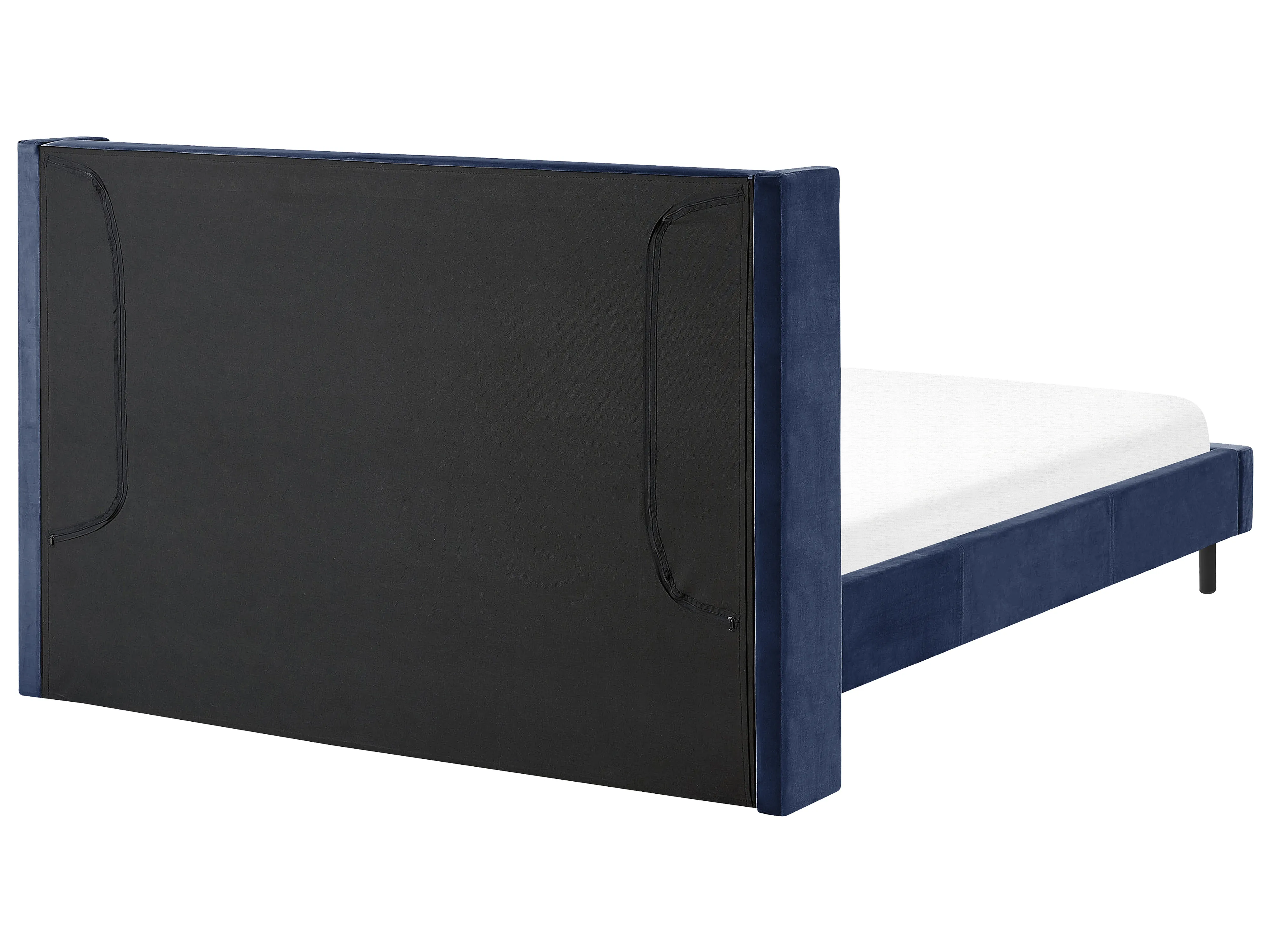 Bed Fluweel VILLETTE 160 x 200 cm Marineblauw