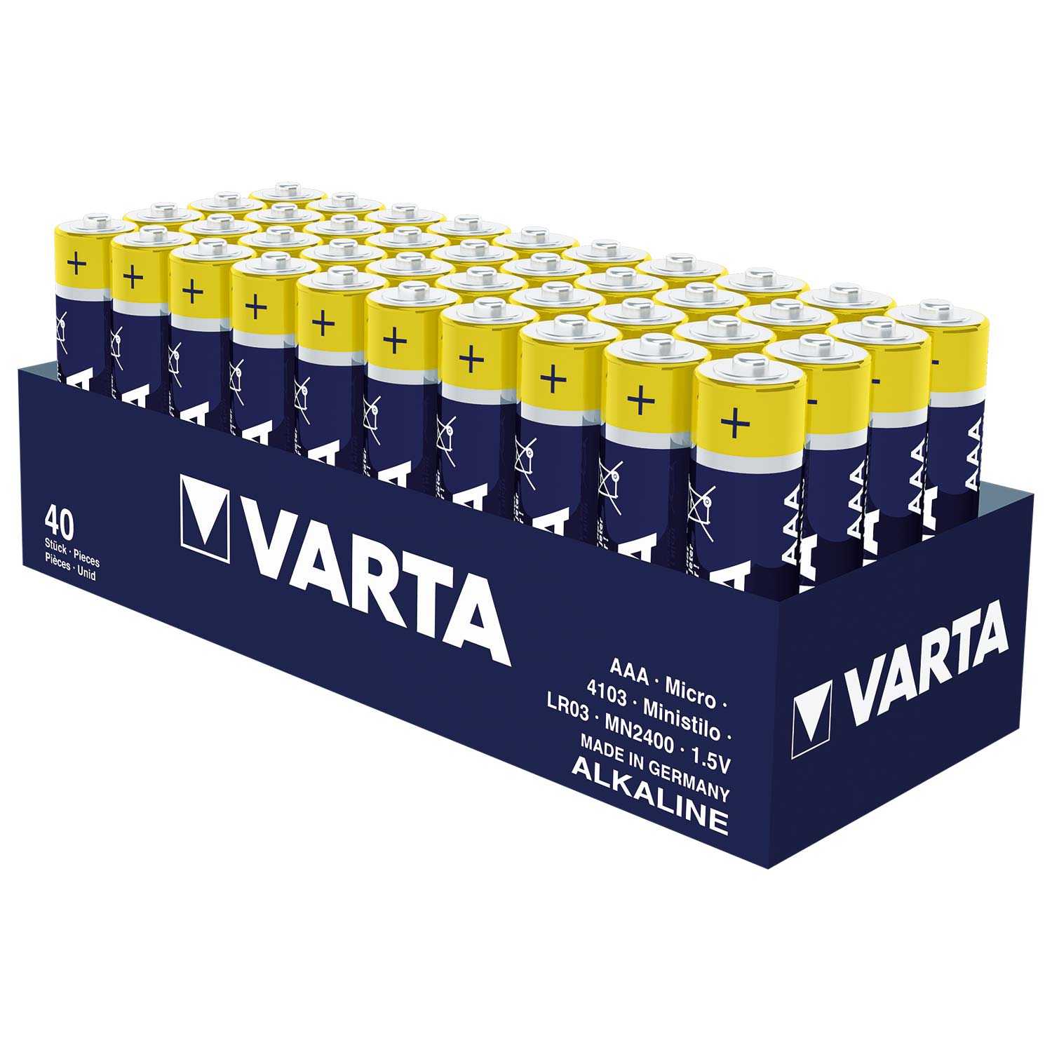 Varta Longlife Batterien Alkaline R03 AAA 40er