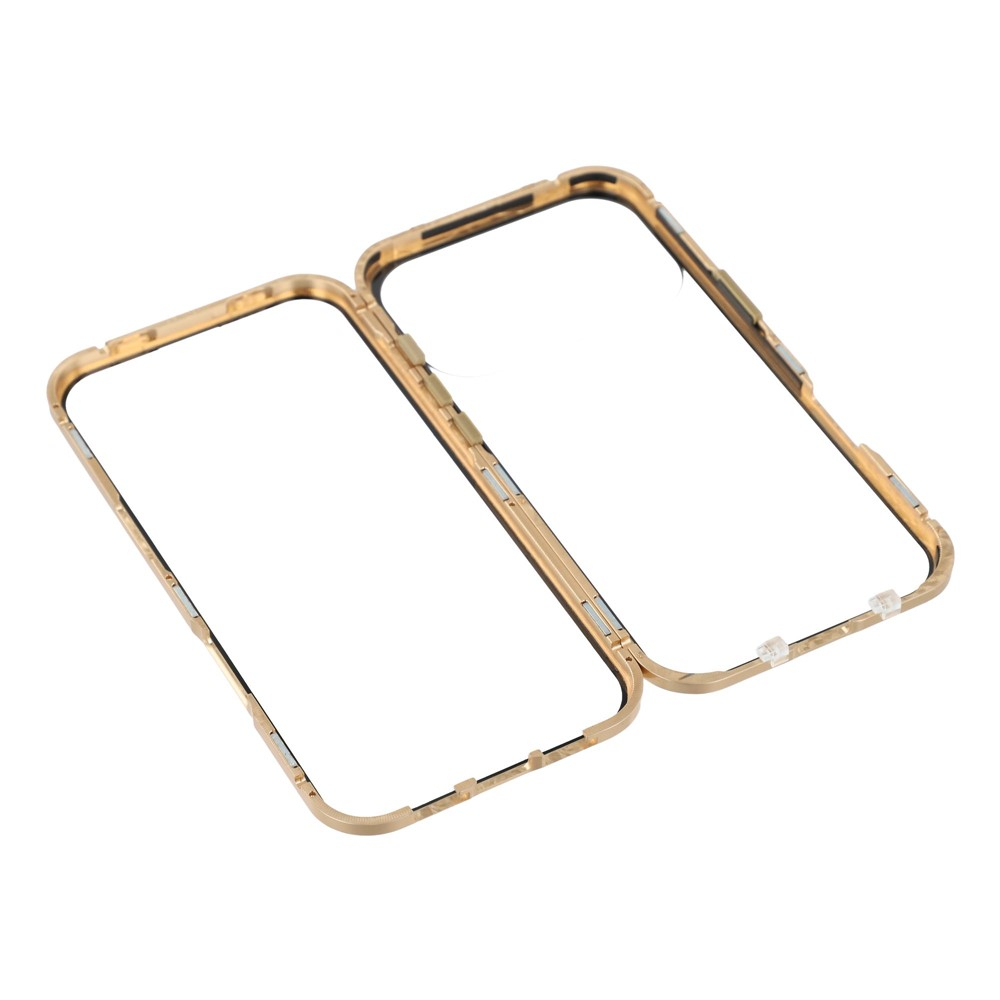 iPhone 17 Pro Magnetische Alu Schutzhülle mit Panzer Glas Backcover   Displayschutz (Magnet-Technologie) - Gold