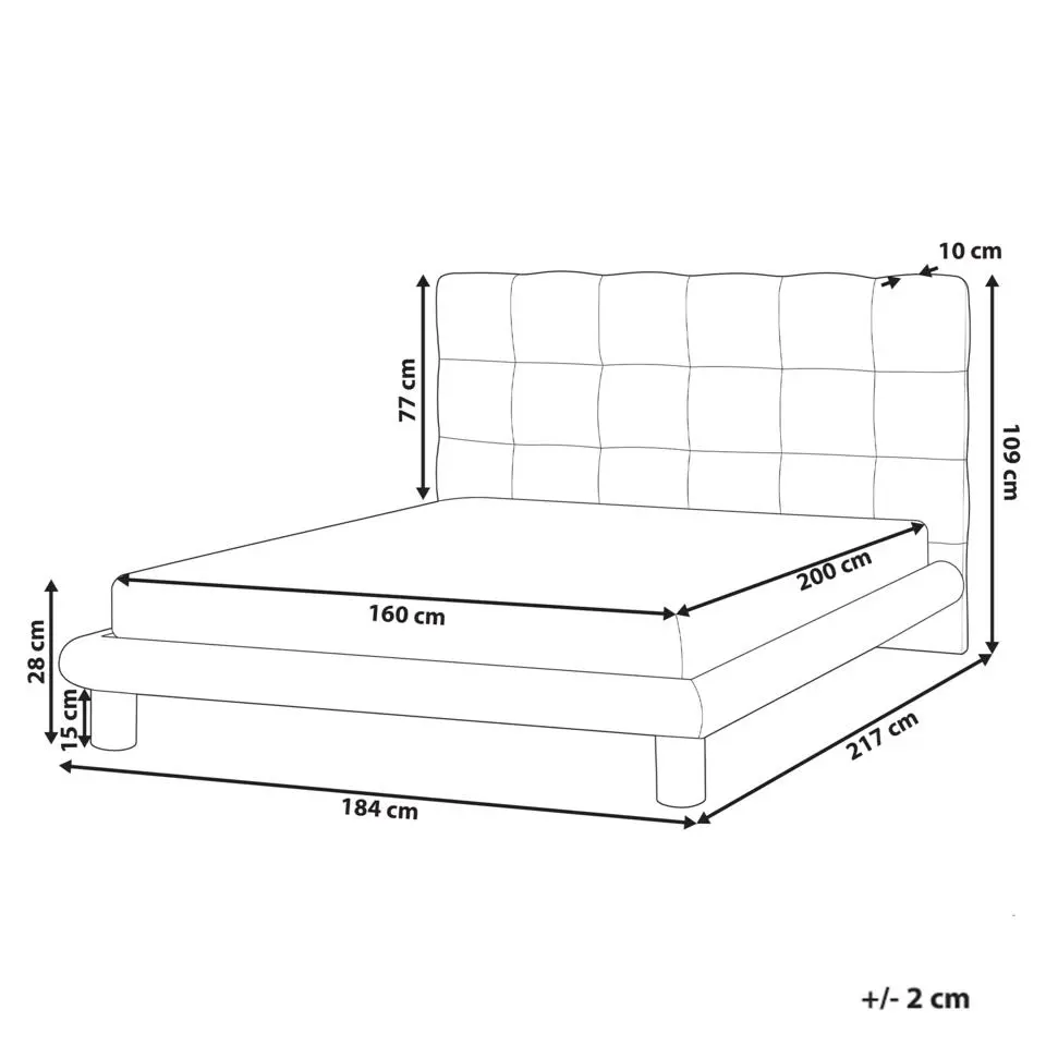 CRESSAT - Tweepersoonsbed - Off-white - 160 x 200 cm - Bouclé