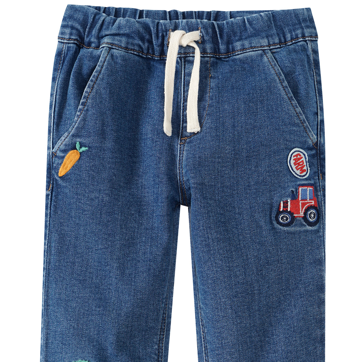 Topolino Jungen Pull-on-Jeans mit Stickereien blau