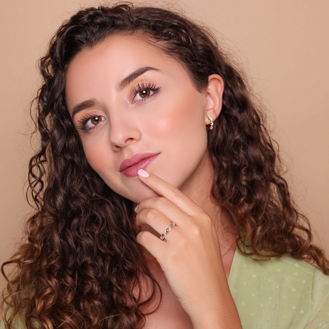 0.31 Karat Diamantring 750/18 K Roségold