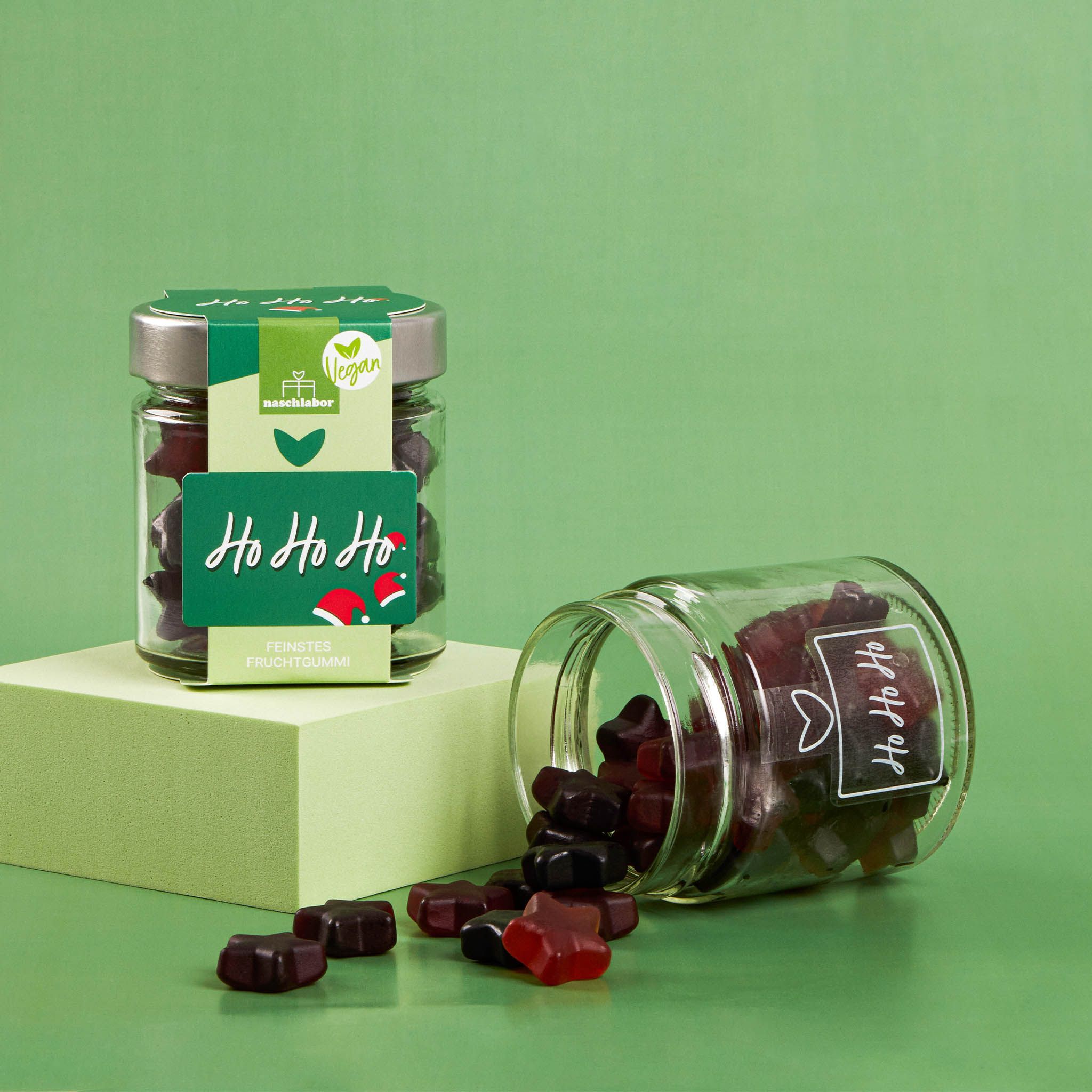 naschlabor Vegan Ho Ho Ho Fruchtgummi in Geschenkglas