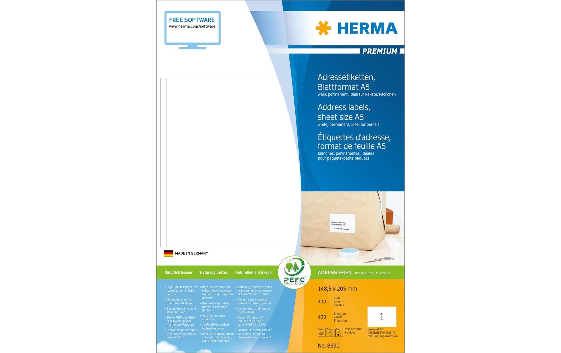 Universal-Etiketten 8690 148.5 x 205 mm, 400 EtikettenSelbstklebende Etiketten