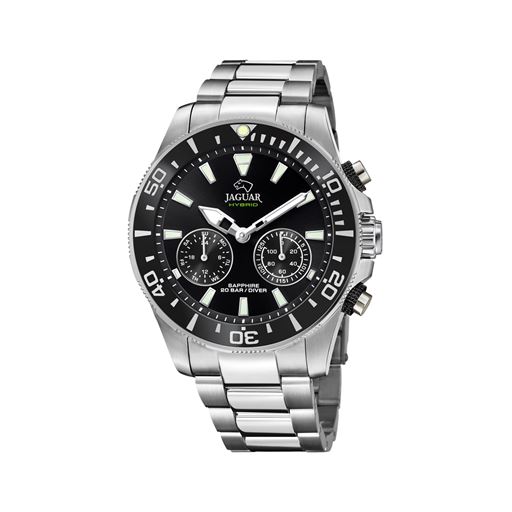 Jaguar J888 Hybrid Herreur, Stål/Sort, 46 mm