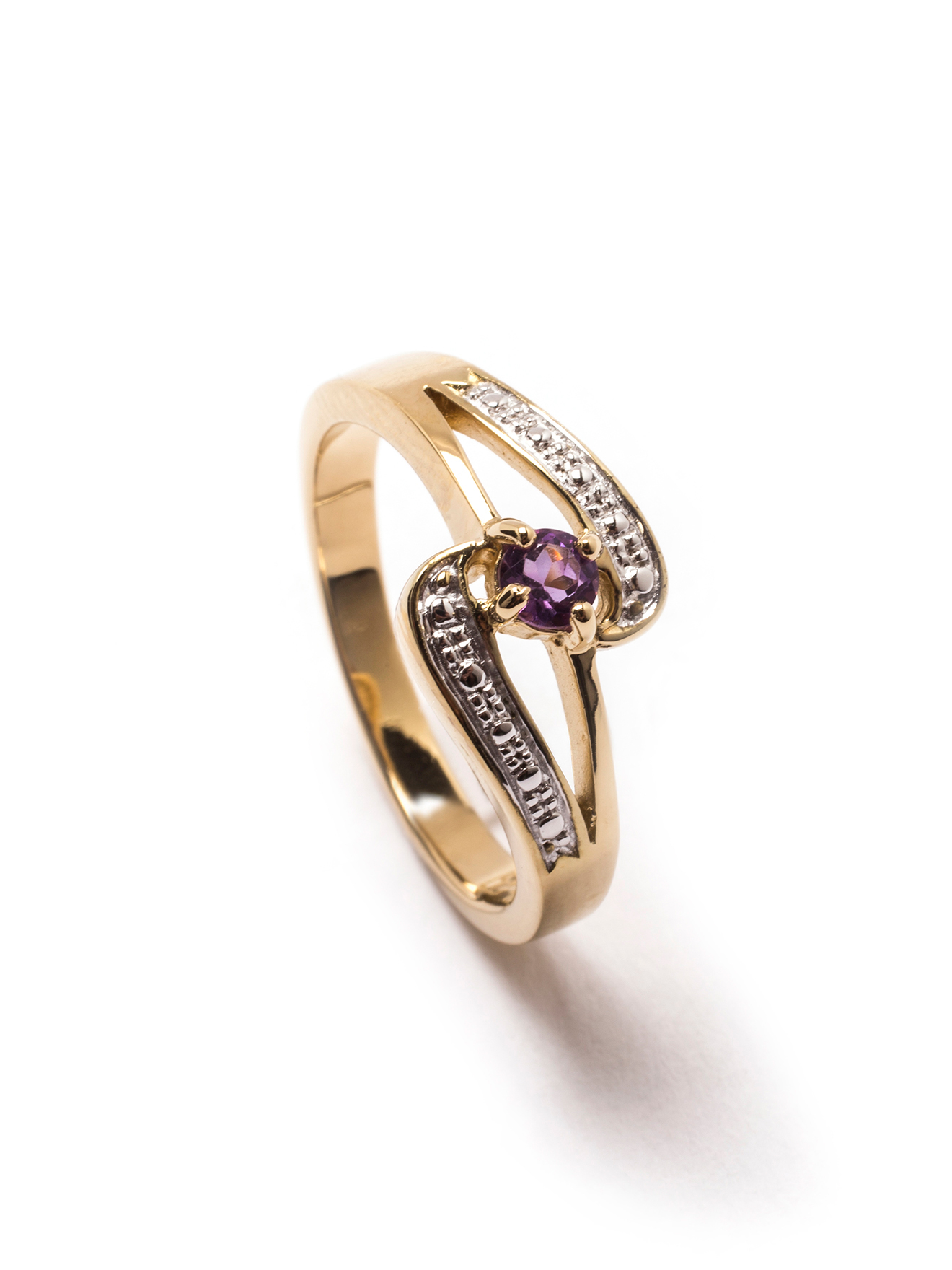 Bague 2 tons améthyste