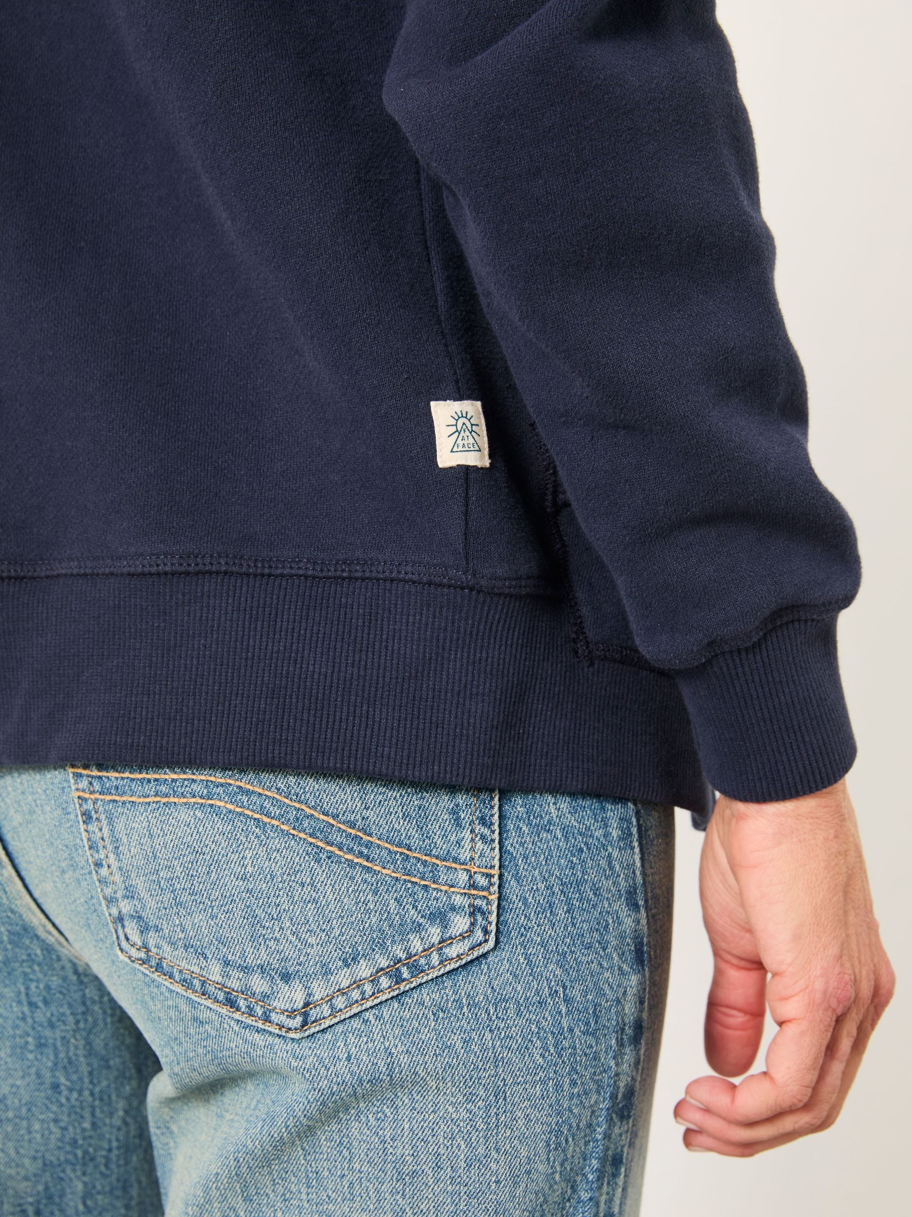 Marineblauw - FatFace hoodie met doorlopende rits
