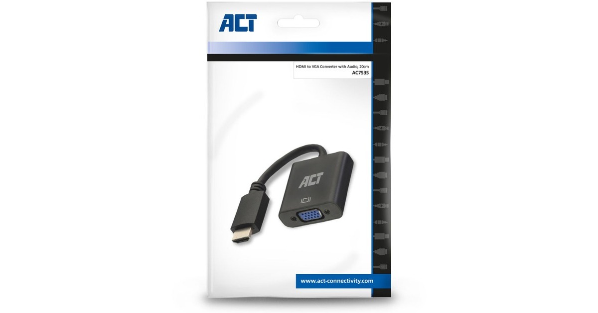 ACT ConnectivityHDMI naar VGA Converter met audio adapter  (Zwart)