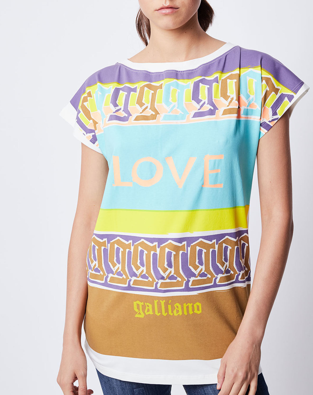 John Galliano T-Shirt imprimé multicolore