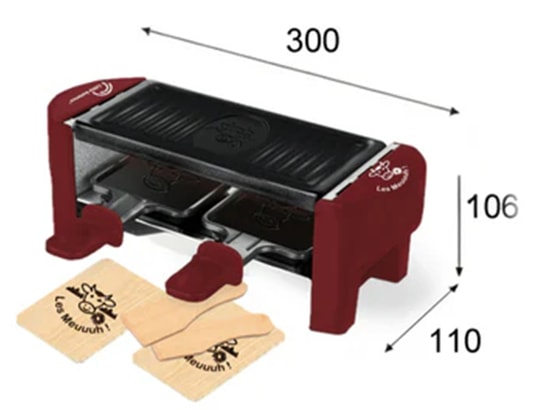 LITTLE BALANCE - Raclette Multifonction Raclette 2 personnes piment