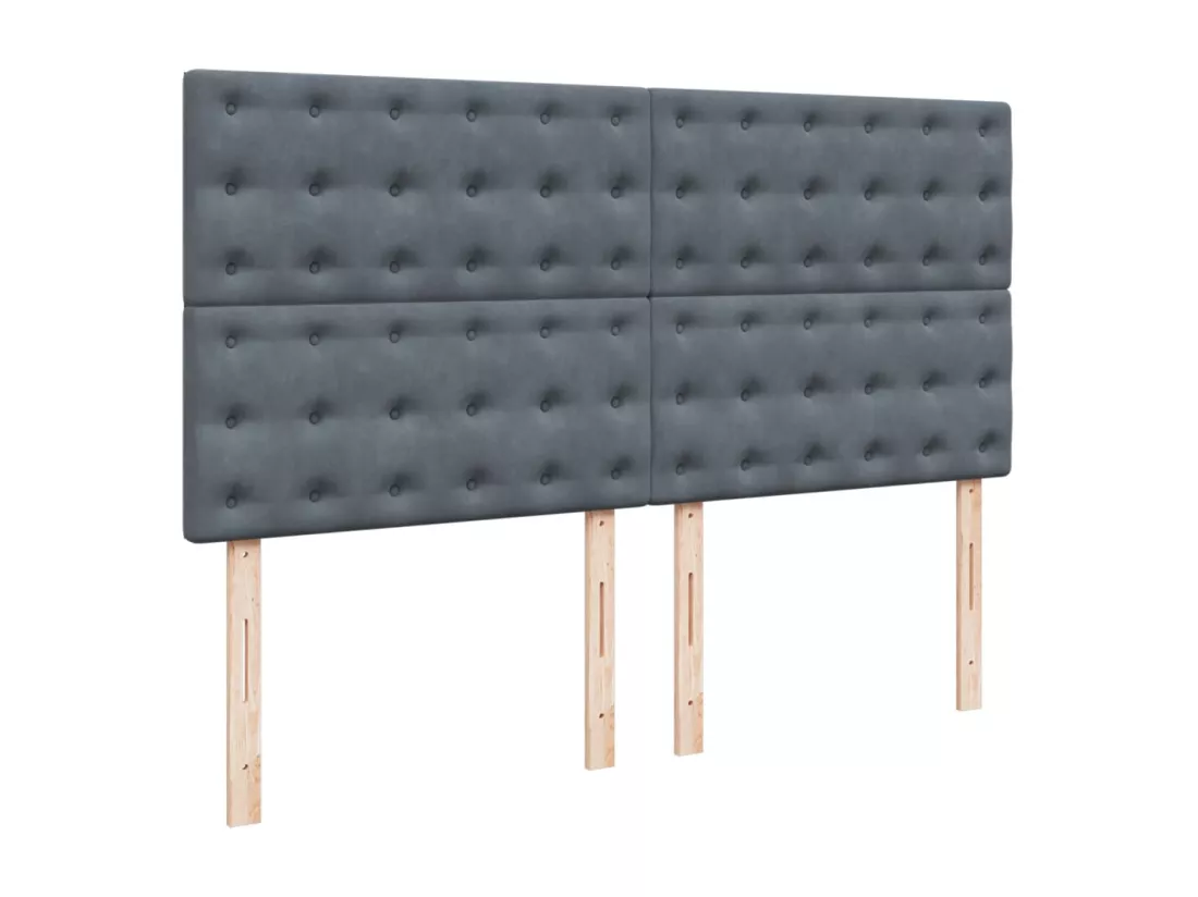 Sommier à lattes de lit et matelas Gris foncé 180x200cm Velours