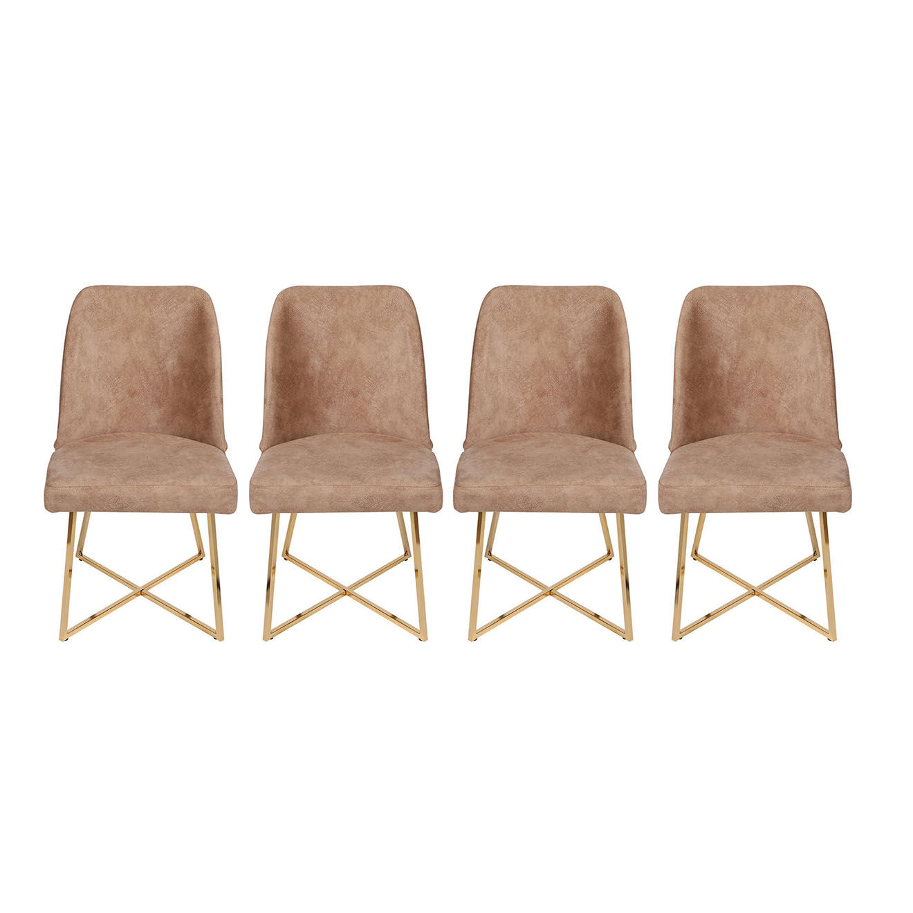 Wooden Art 4 Chaises Madrid marron - 50x90x49 cm