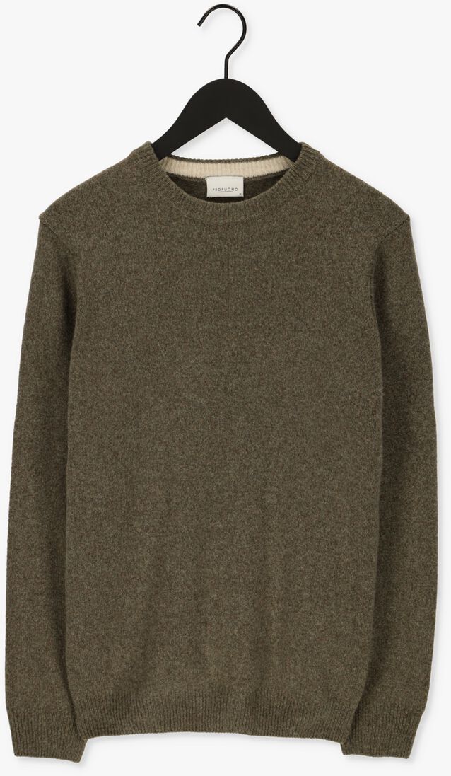 PROFUOMO donkergroene profuomo trui pullover heavy crewneck