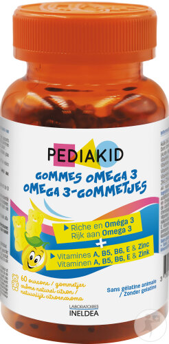 Pediakid Gommes Oméga 3 Goût Citron 60 Pièces