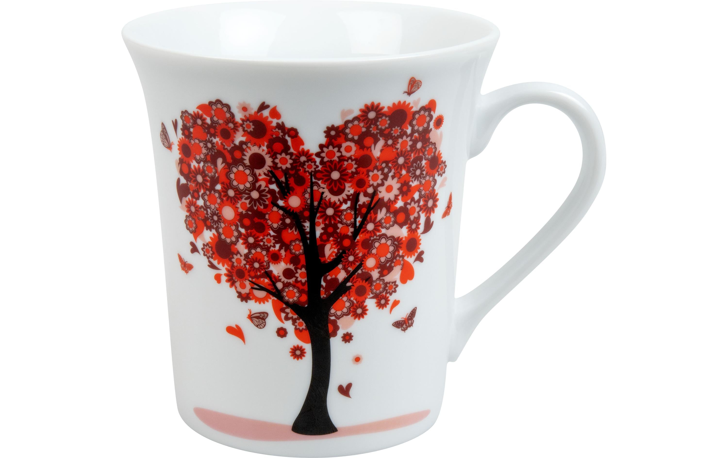 Universaltasse Love Grows 410 ml, WeissTasse mit Henkel