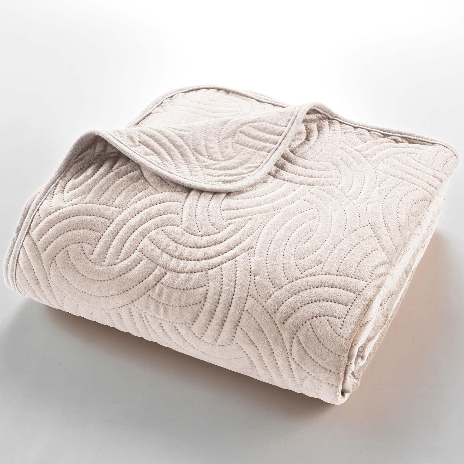 COUVRE LIT 220X240CM ET 2 TAIES 60X60CM SOLANGE NATUREL