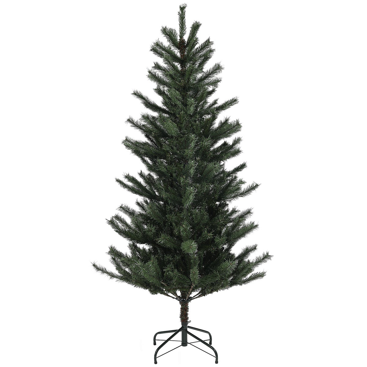 HOMCOM Kunstkerstboom, 180 cm kerstboom met 467 tips, vlamvertragend, opvouwbare stalen standaard, voor kerstversiering, groen