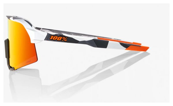 Lunettes 100% Hypercraft XS - Soft Tact Gris - Verres Miroir Multicouche Rouge Hiper