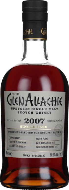 GLENALLACHIE 15 YEARS 2007 PX PUNCHEON 70CL