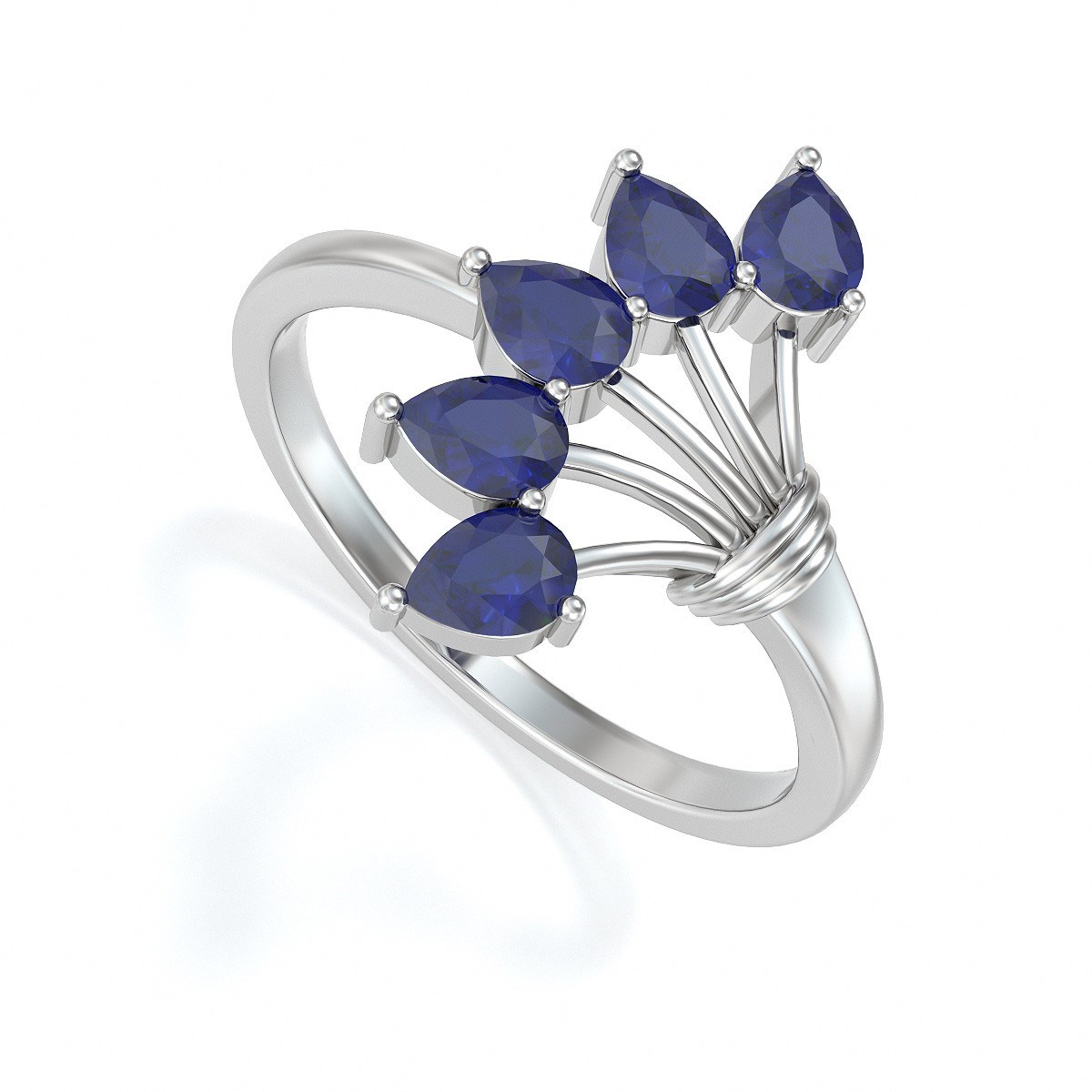Bague ADEN Or 585 Blanc Saphir 2.65grs