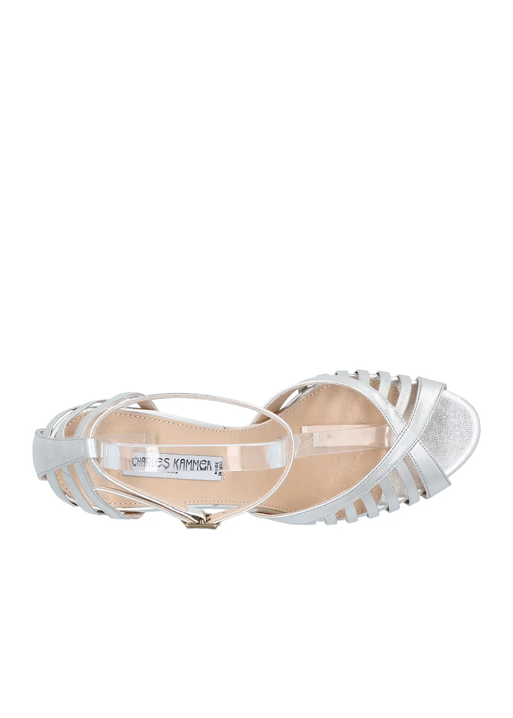 SANDALE ROSSINI CUIR PLATINE