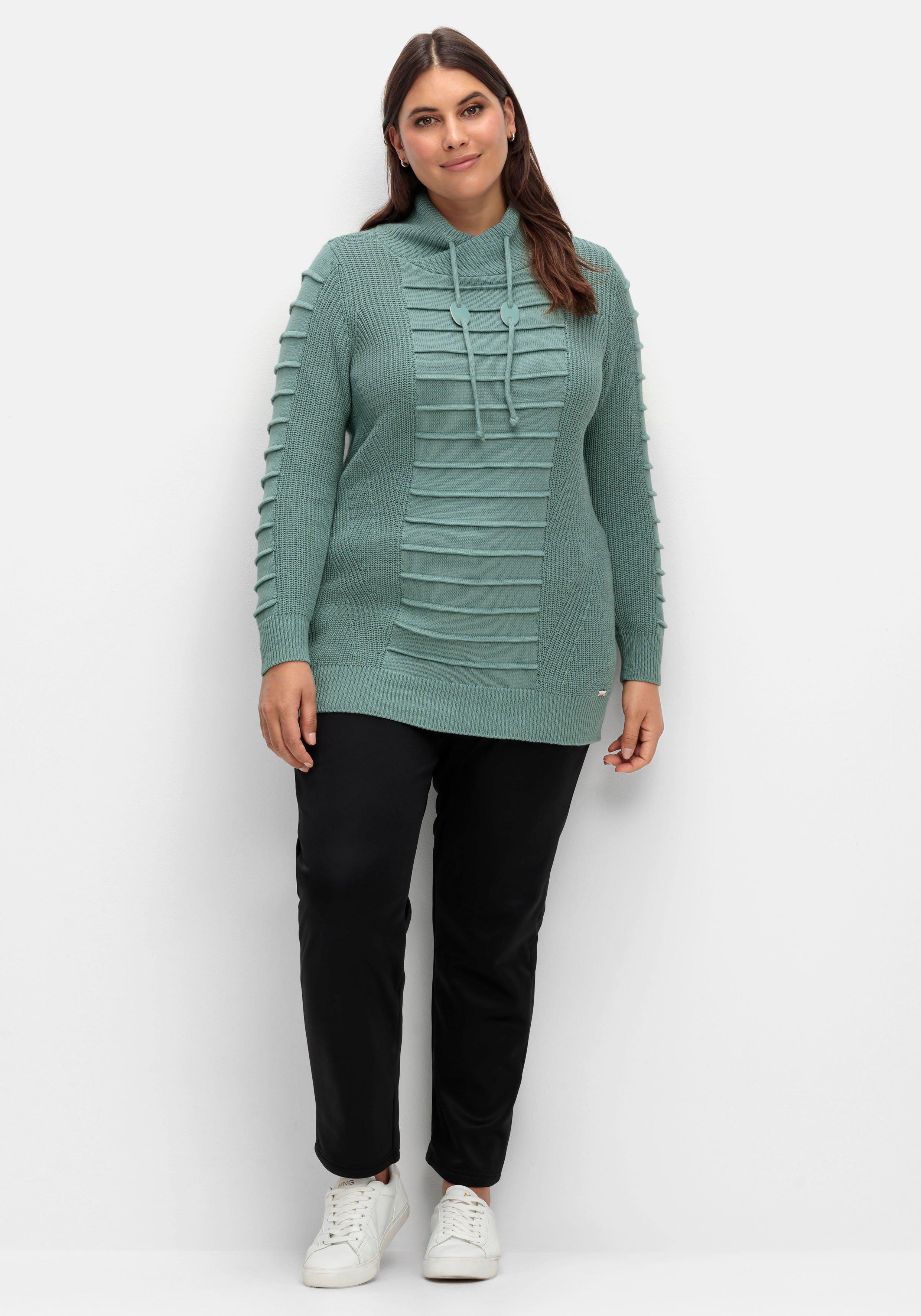 Longpullover mit Strukturmuster in Biesen-Optik