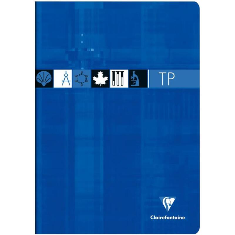 Cahier Travaux Pratiques piqué A4 96 pages grands carreaux + uni Couleur aléatoire - Assortis