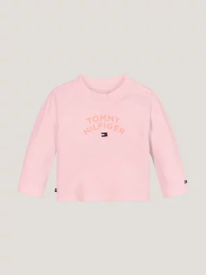 Camiseta de manga comprida com corte relaxado e logo