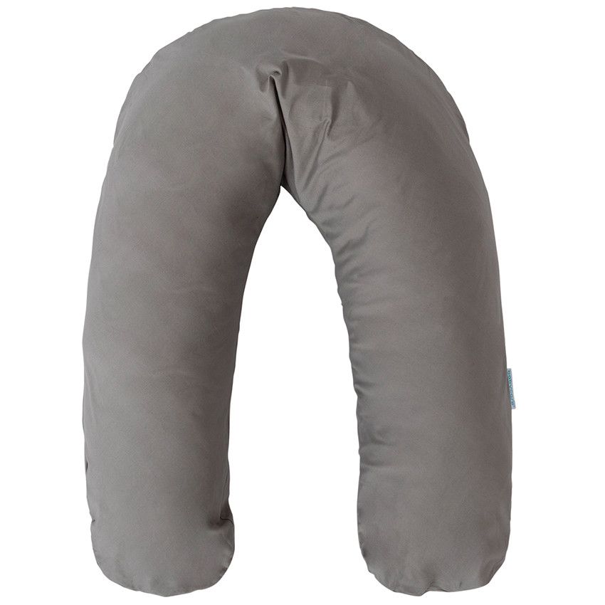 Coussin d'allaitement et de maternité microfibres 150cm - Gris - Ecru
