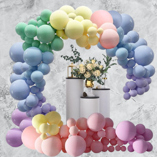 (235-tlg. Set) Party Deko Ballons Pastell Latex Luftballons - Bunt