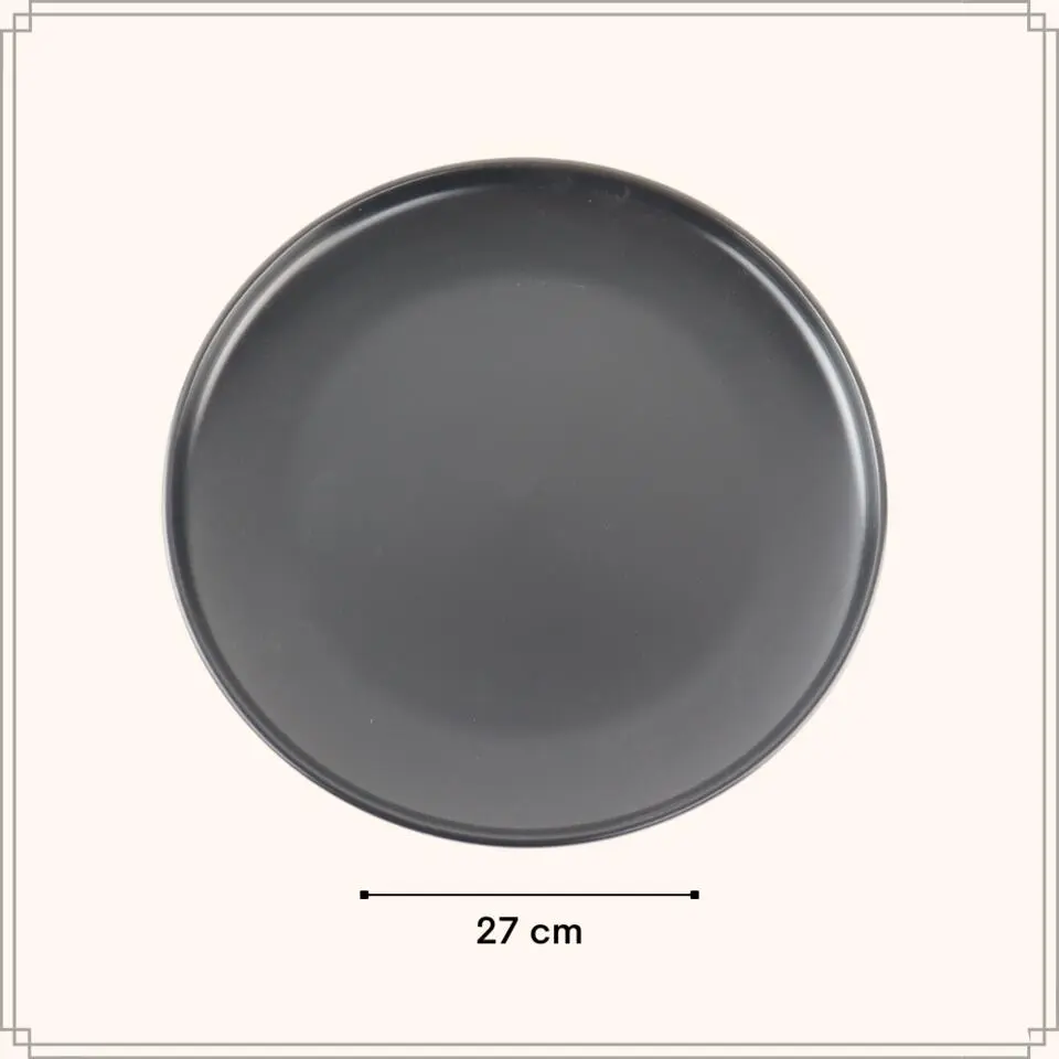 OTIX Dinerborden Bordenset 12 Persoons Zwart 27cm Keramiek WILLOW