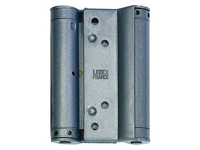 Charnière double action acier époxy gris Afbat 100 mm