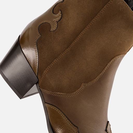 Linea Zeta Cowboylaarzen taupe Leer