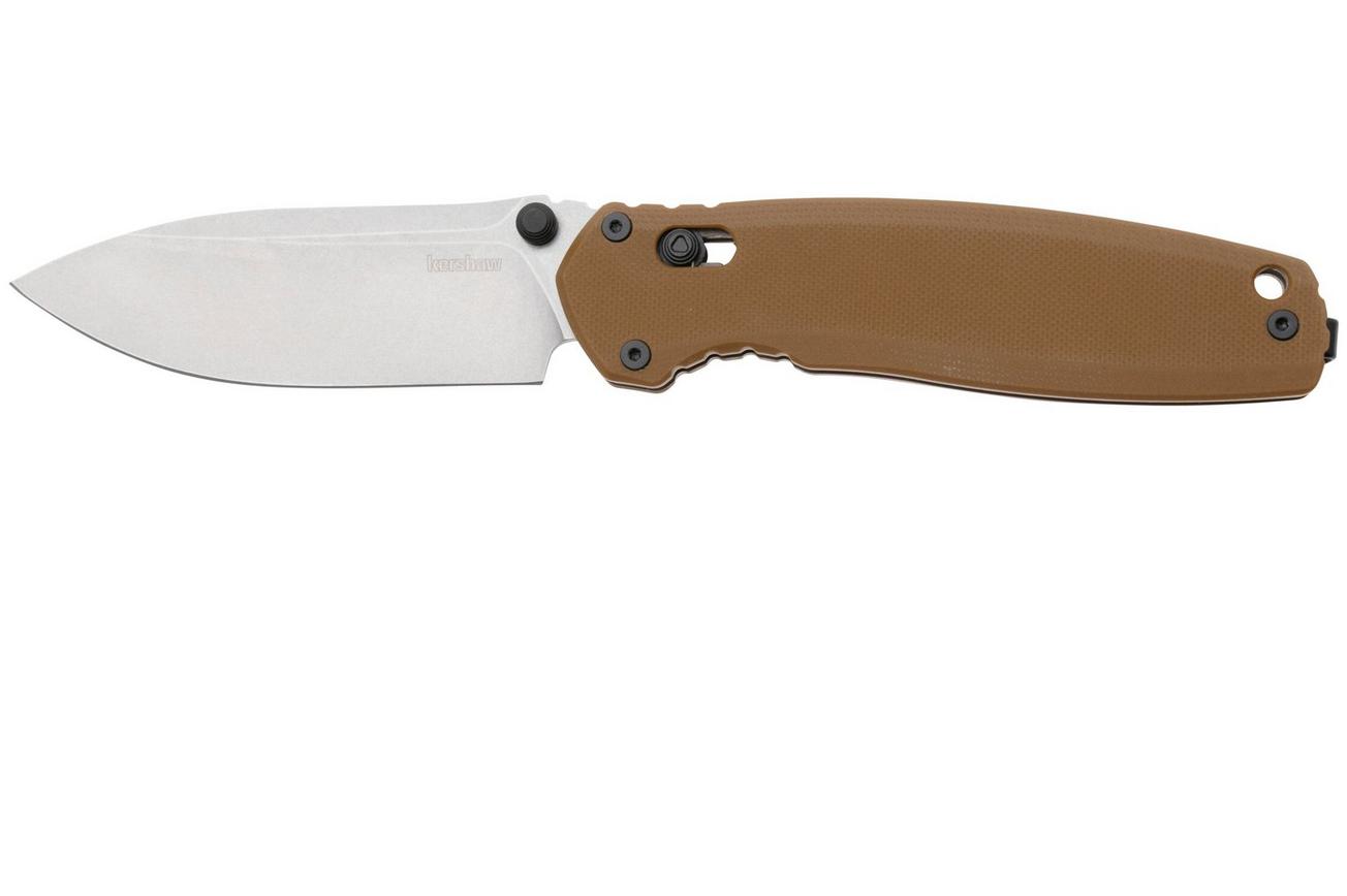 Kershaw Broadside 2052 Stonewashed D2, Tan G10, zakmes