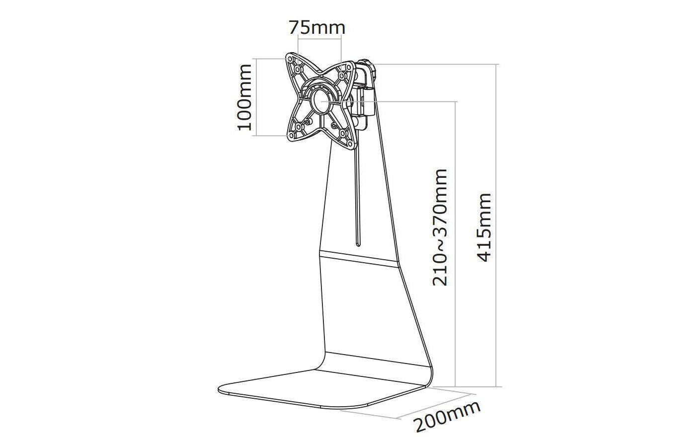Monitor-Standfuss FPMA-D850BLACK SchwarzFür Monitore von 10