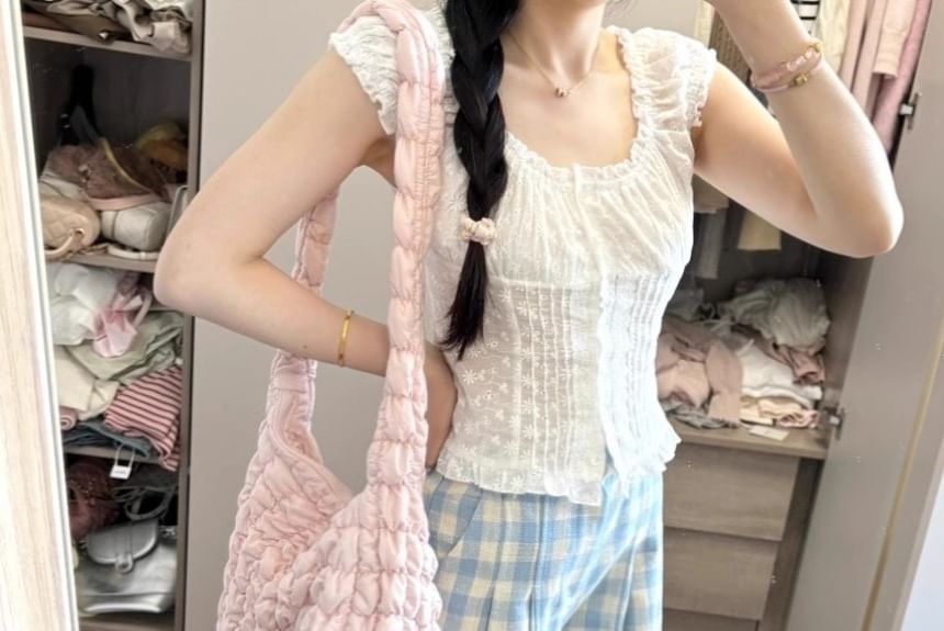 GOUB - High Rise Gingham Wide Leg Broek