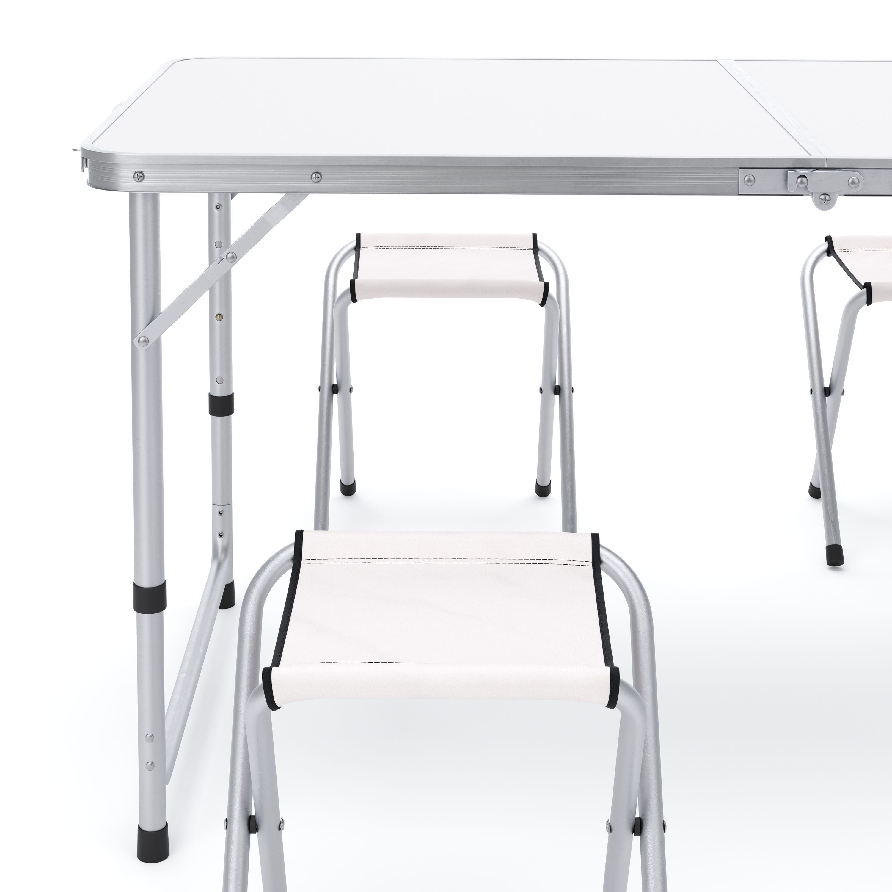 Campingtisch Garnitur 120 cm weiss