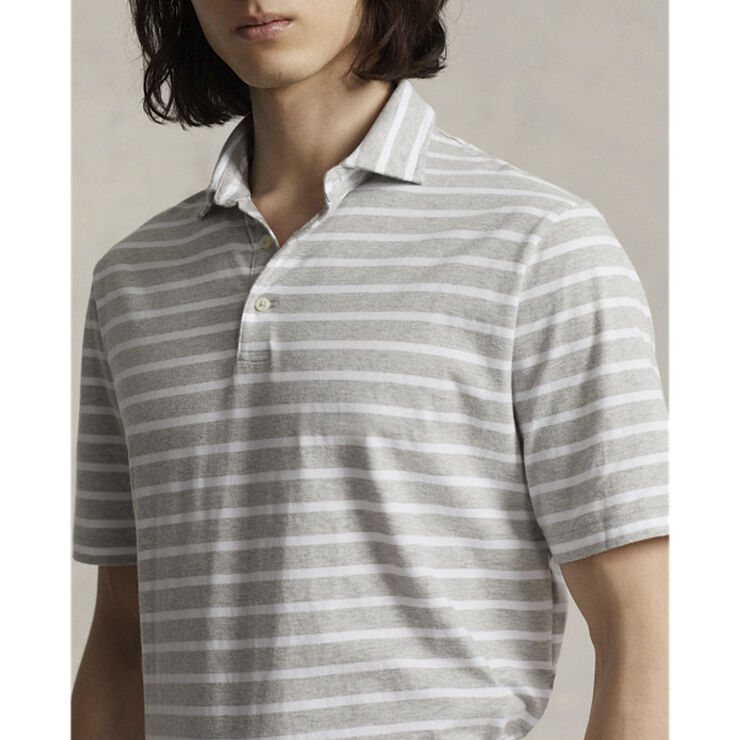 Polo Ralph Lauren Classic Fit Striped Jersey Polo Shirt Grå/hvid