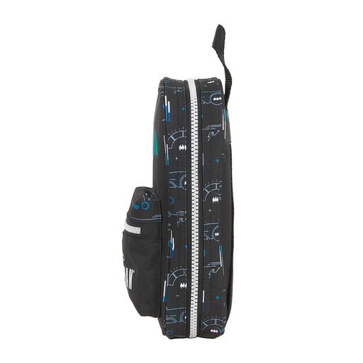 Nécessaire Safta Batman Bat-tech com 4 estojos e acessórios, 120x50x230 mm, preta