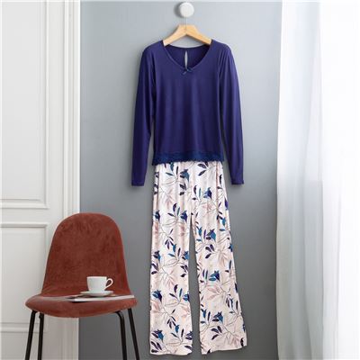 Pyjama femme imprimé végétal - BECQUET CRÉATION