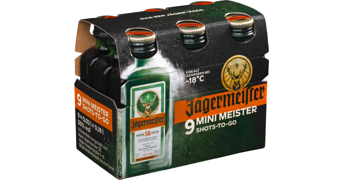 Jägermeister Kräuterlikör 35% 9x 0,02 Liter (Einweg)